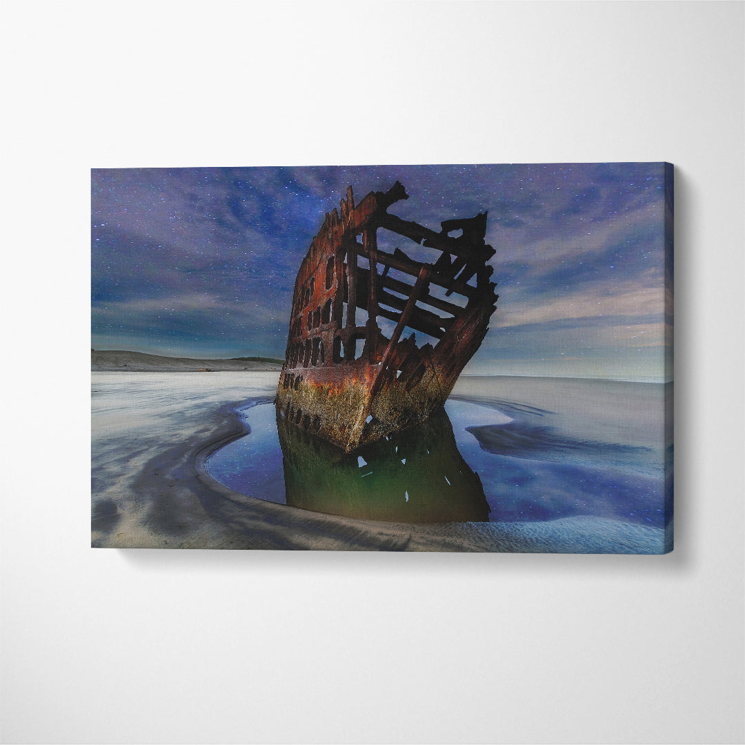 Peter Iredale Shipwreck Oregon Coast Canvas Print ArtLexy 1 Panel 24"x16" inches 