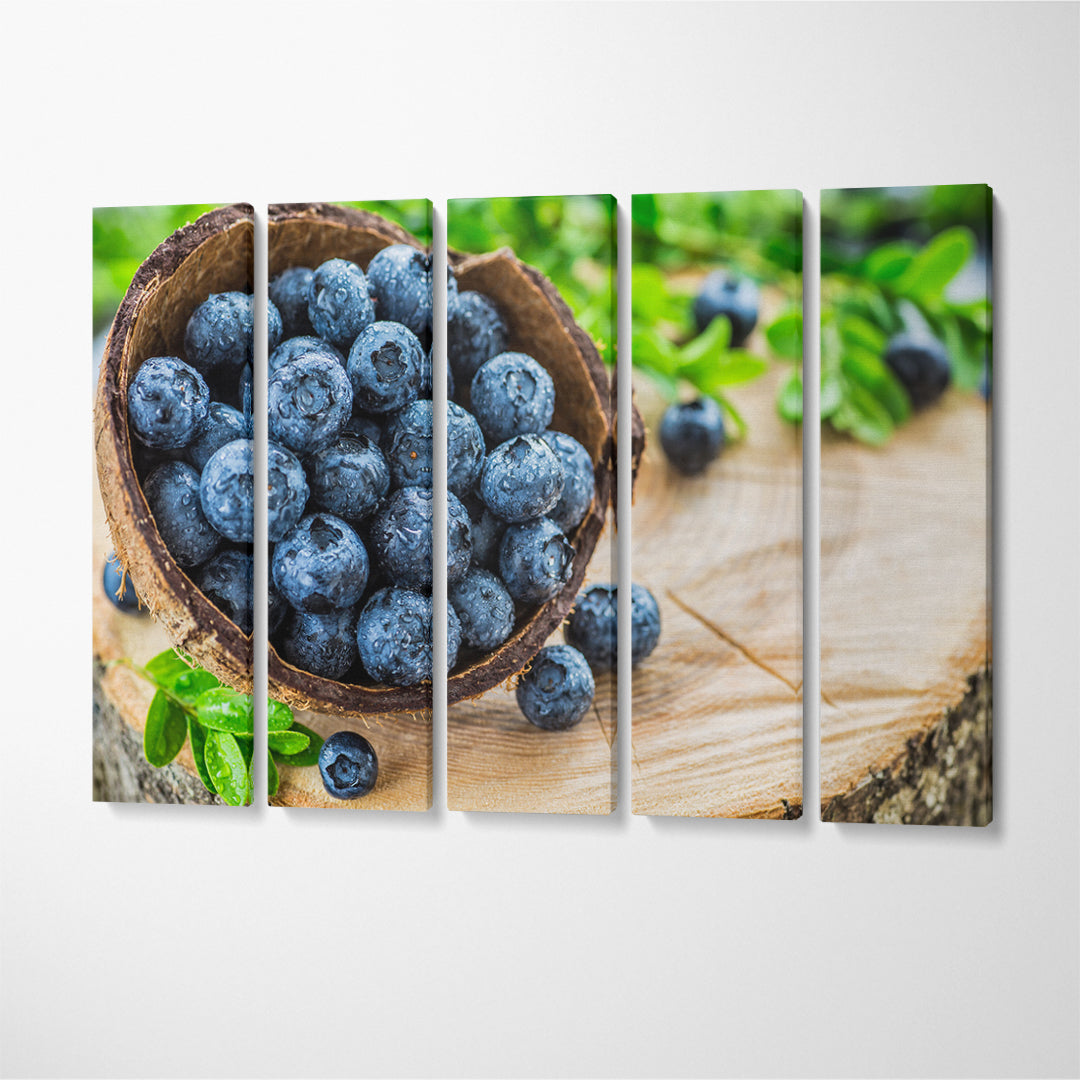 Fresh Blueberries Canvas Print ArtLexy 5 Panels 36"x24" inches 