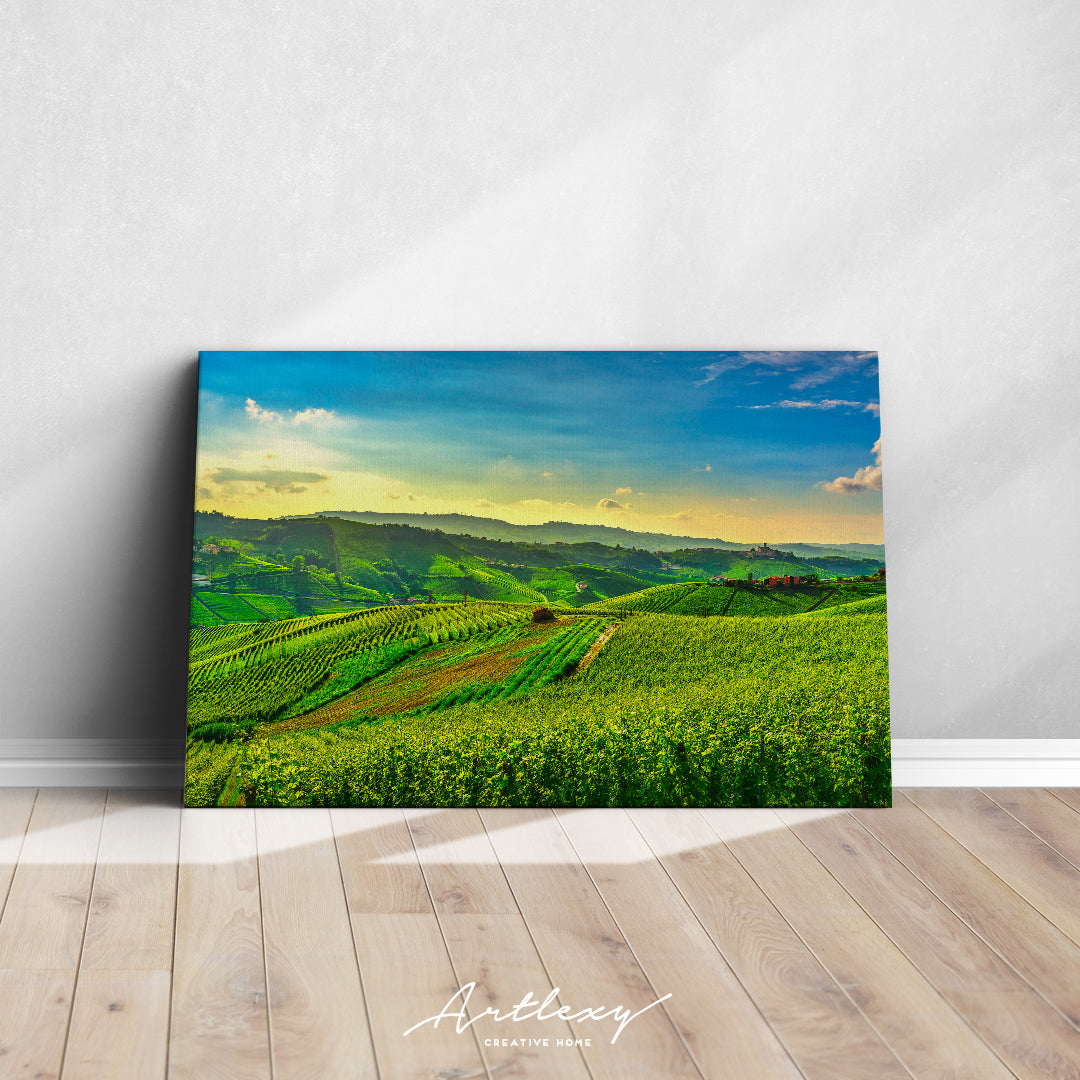Vineyard Landscape of Piedmont: Langhe-Roero and Monferrato Canvas Print ArtLexy   
