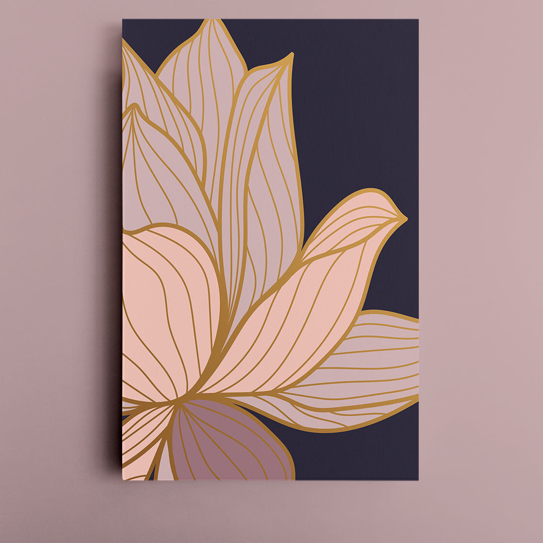 Set of 4 Vertical Luxury Lotus Flower Canvas Print ArtLexy   