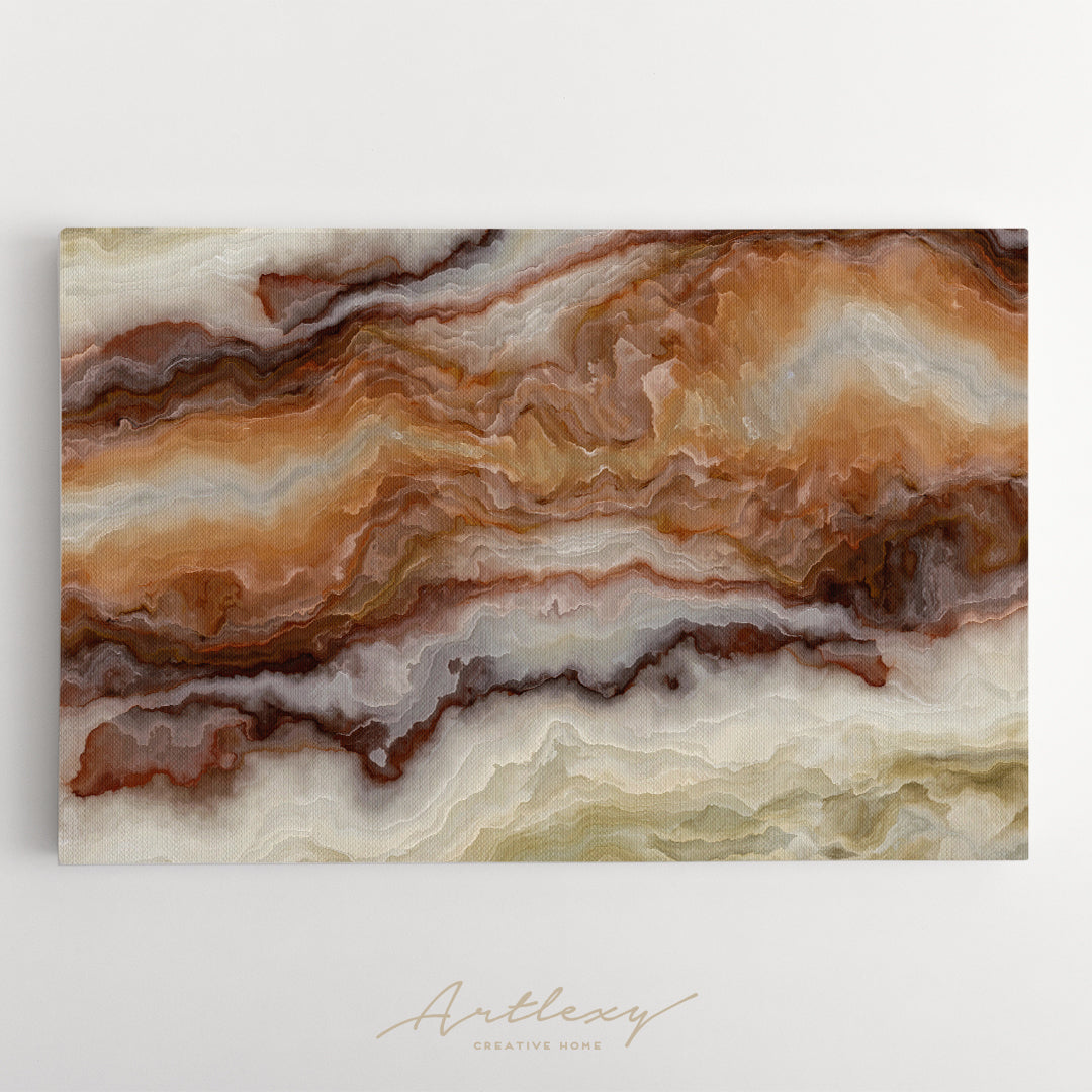 Luxury Curly Beige Marble Canvas Print ArtLexy   