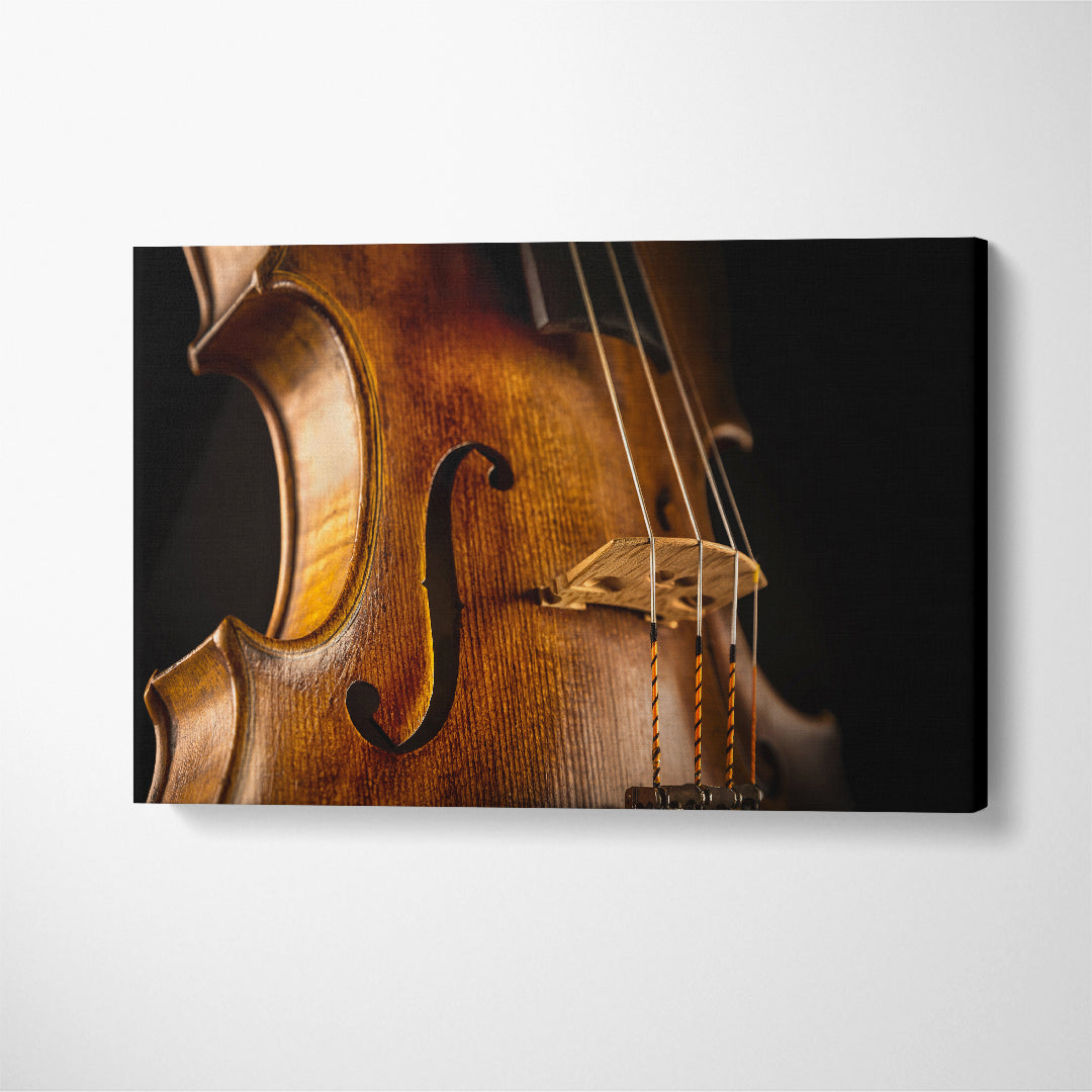 Violin Close-up Canvas Print ArtLexy 1 Panel 24"x16" inches 