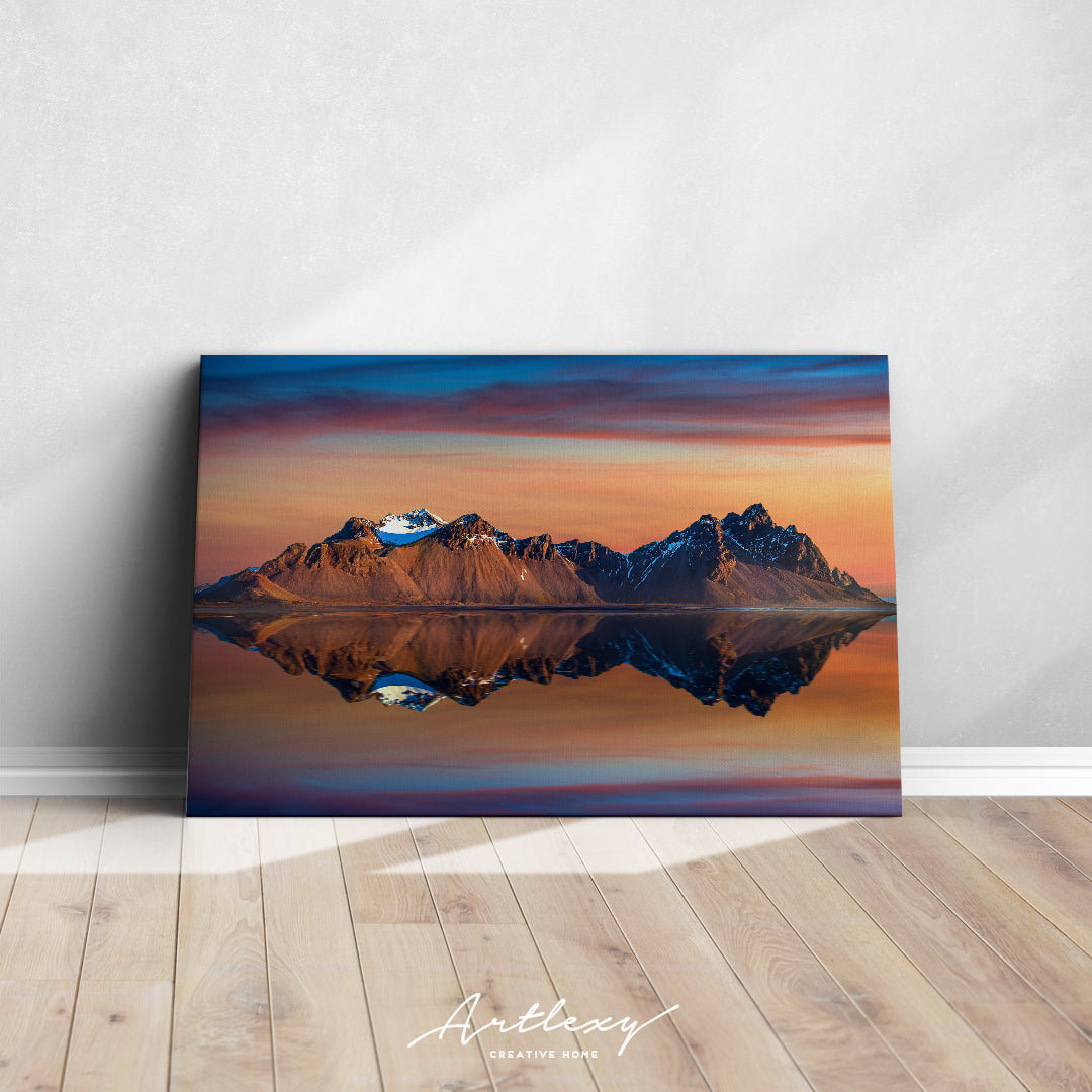Vestrahorn Mountains at Sunset Iceland Canvas Print ArtLexy   