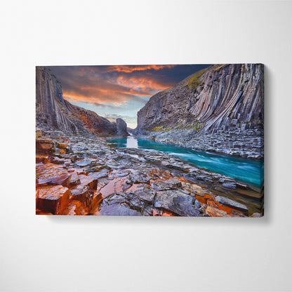 Studlagil Basalt Canyon Iceland Canvas Print ArtLexy 1 Panel 24"x16" inches 