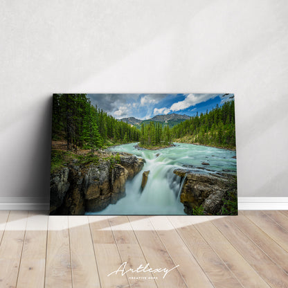 Sunwapta Falls Jasper National Park Canada Canvas Print ArtLexy   