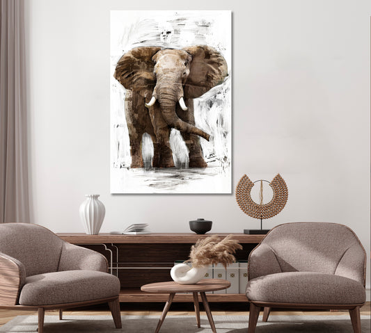 African Elephant Canvas Print ArtLexy   