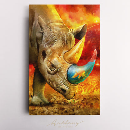 Magic Rhino Canvas Print ArtLexy   