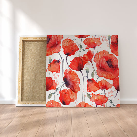 Wild Red Poppies Canvas Print ArtLexy 1 Panel 12"x12" inches 