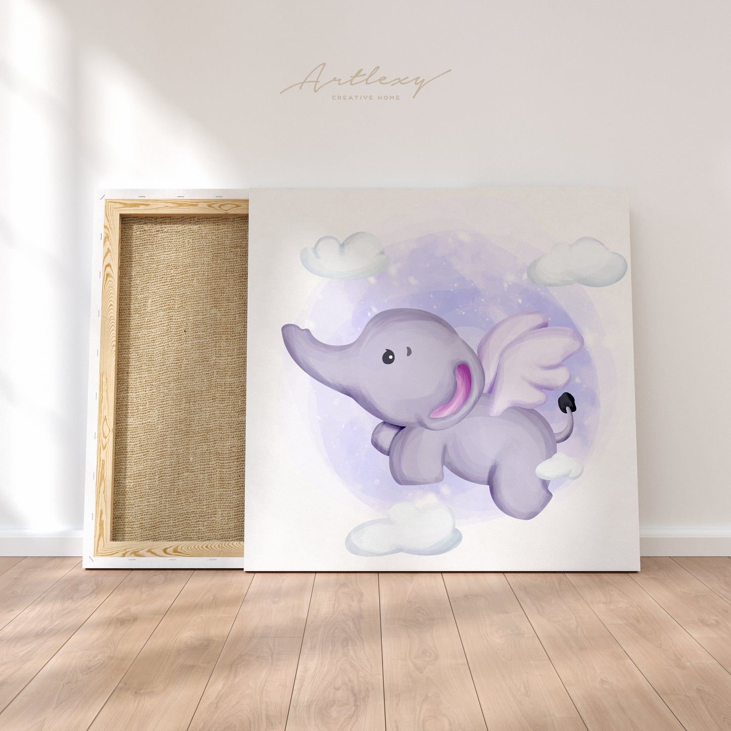 Baby Elephant with Wings Canvas Print ArtLexy   