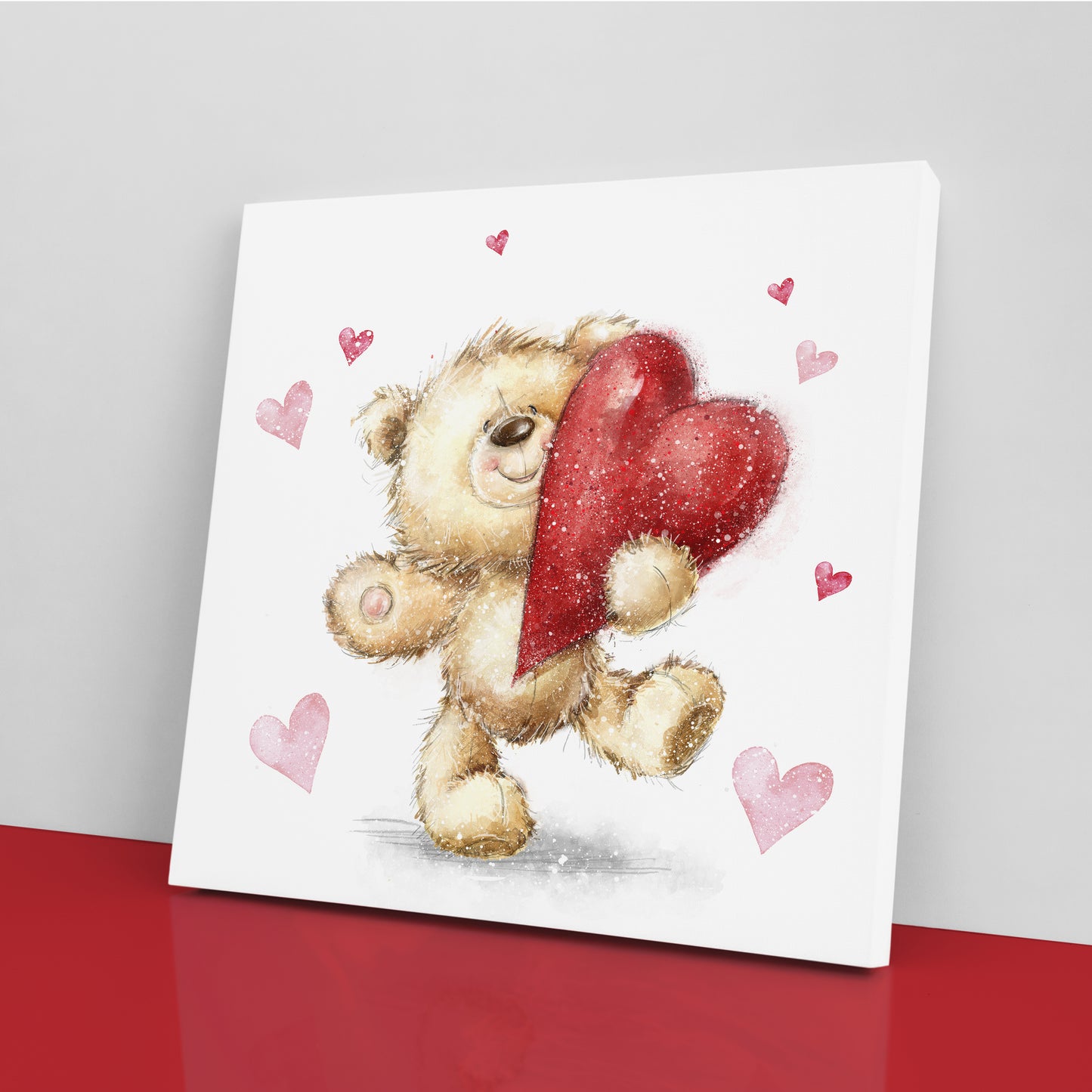 Teddy Bear with Heart Canvas Print ArtLexy   