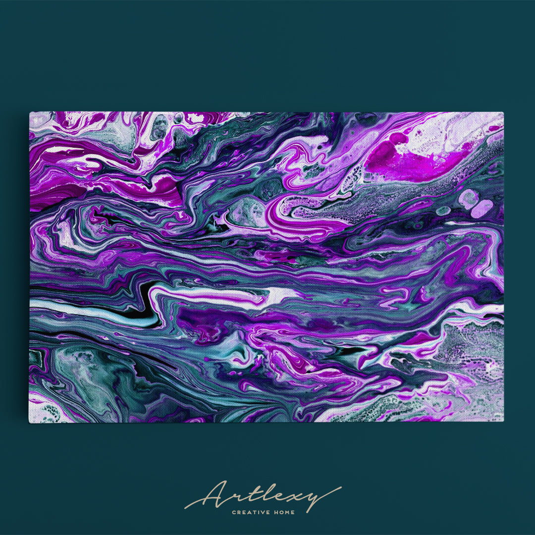 Purple Marbled Waves Canvas Print ArtLexy   