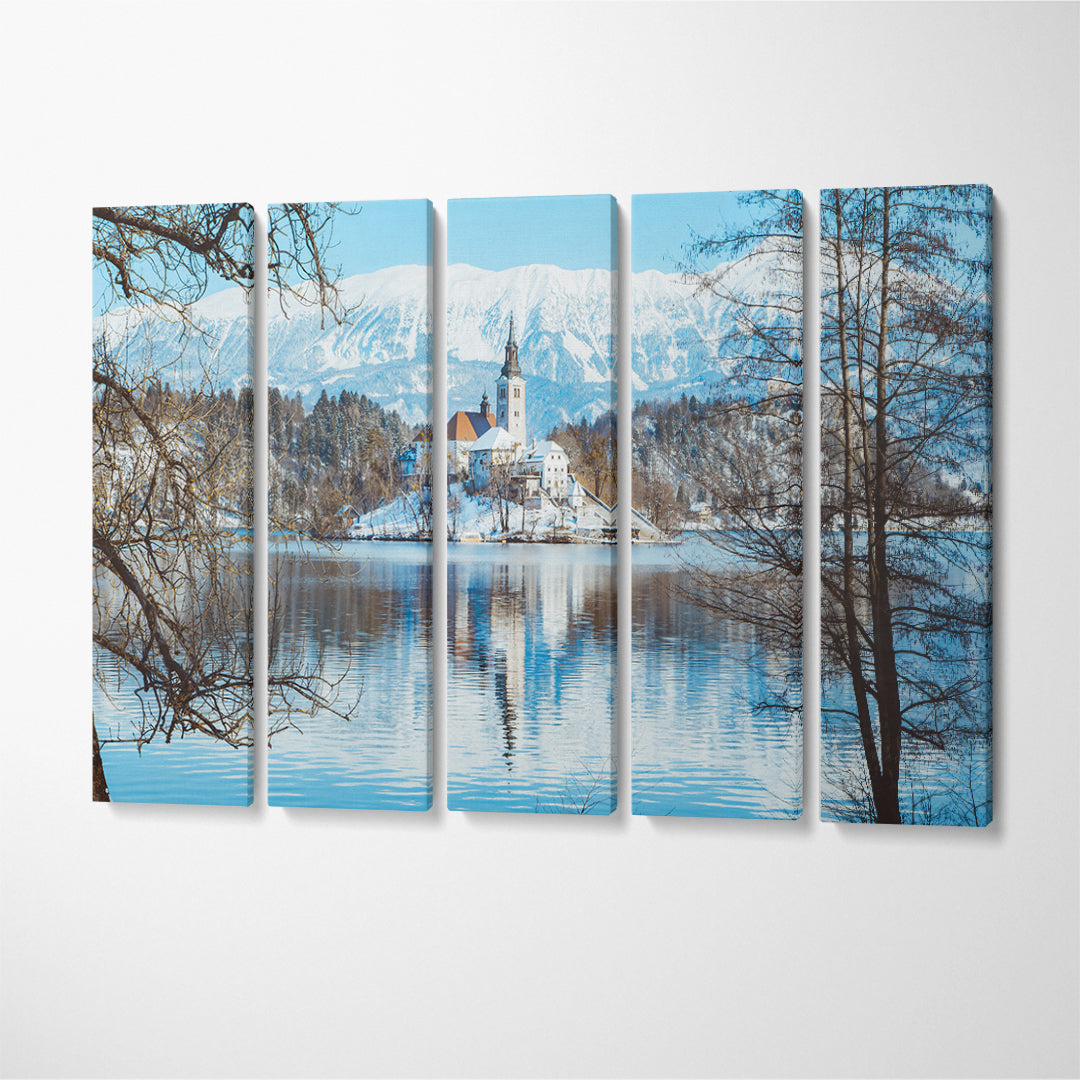 Lake Bled and Bled Island Slovenia Canvas Print ArtLexy 5 Panels 36"x24" inches 