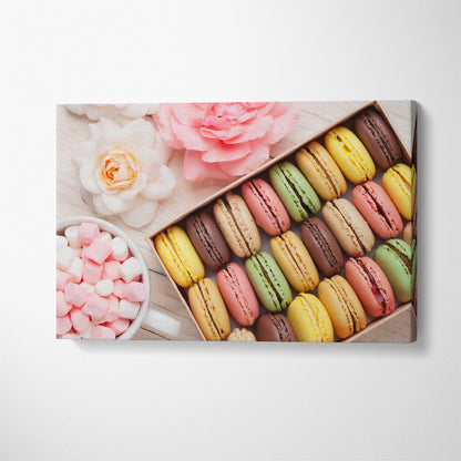 Colorful Macarons Canvas Print ArtLexy 1 Panel 24"x16" inches 