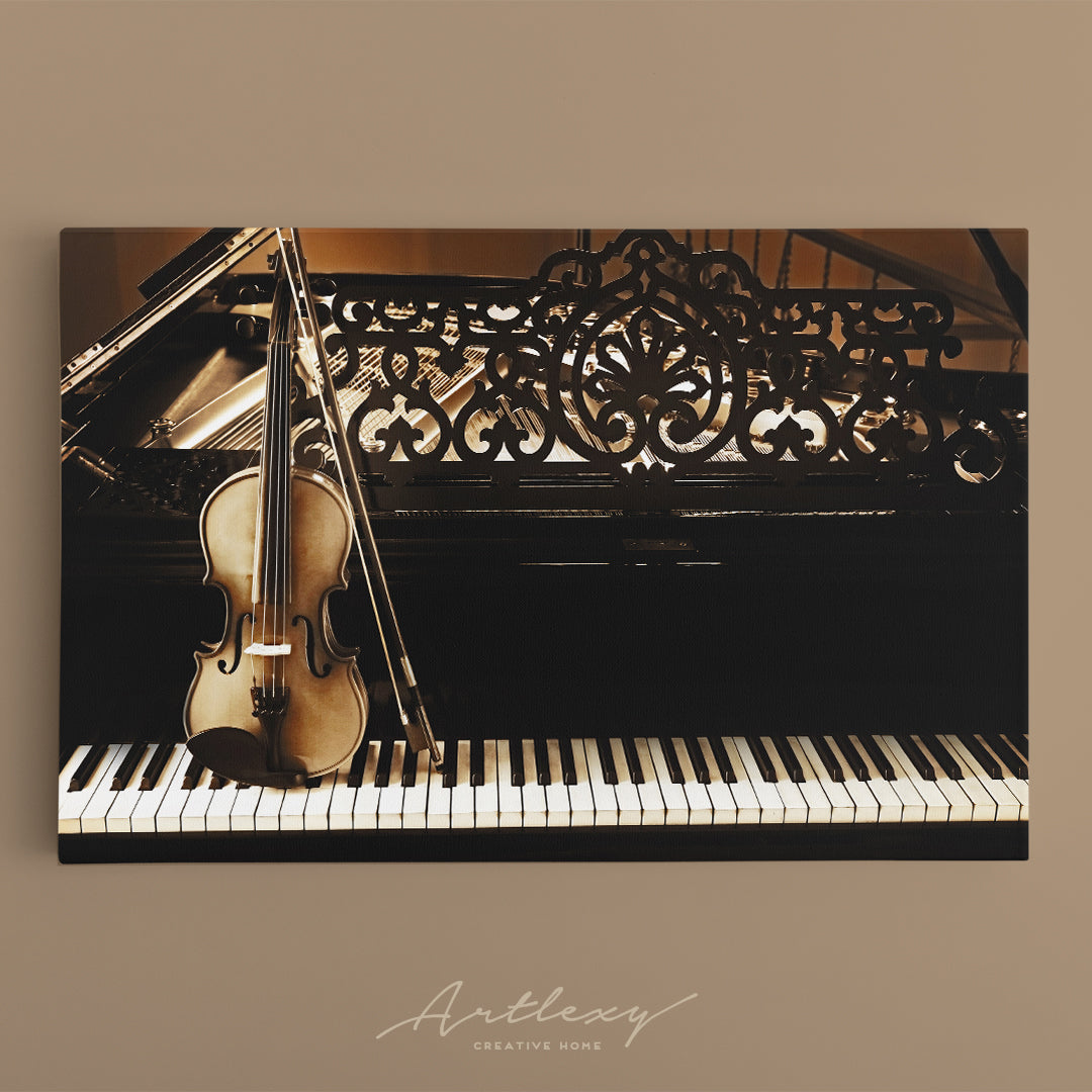 Violin on Piano Canvas Print ArtLexy   