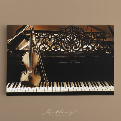 Violin on Piano Canvas Print ArtLexy   