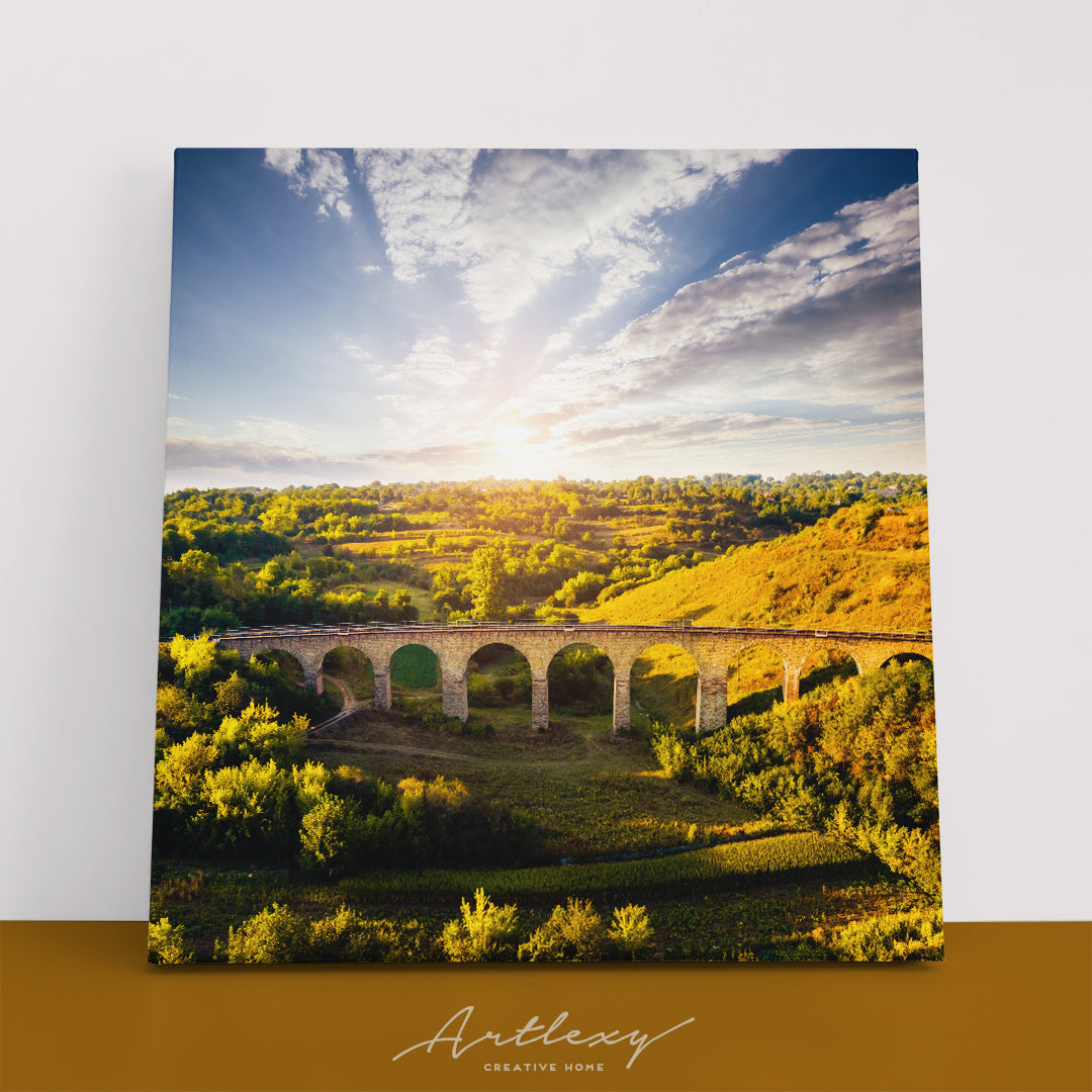 Nature Landscape with Old Viaduct Ukraine Canvas Print ArtLexy   
