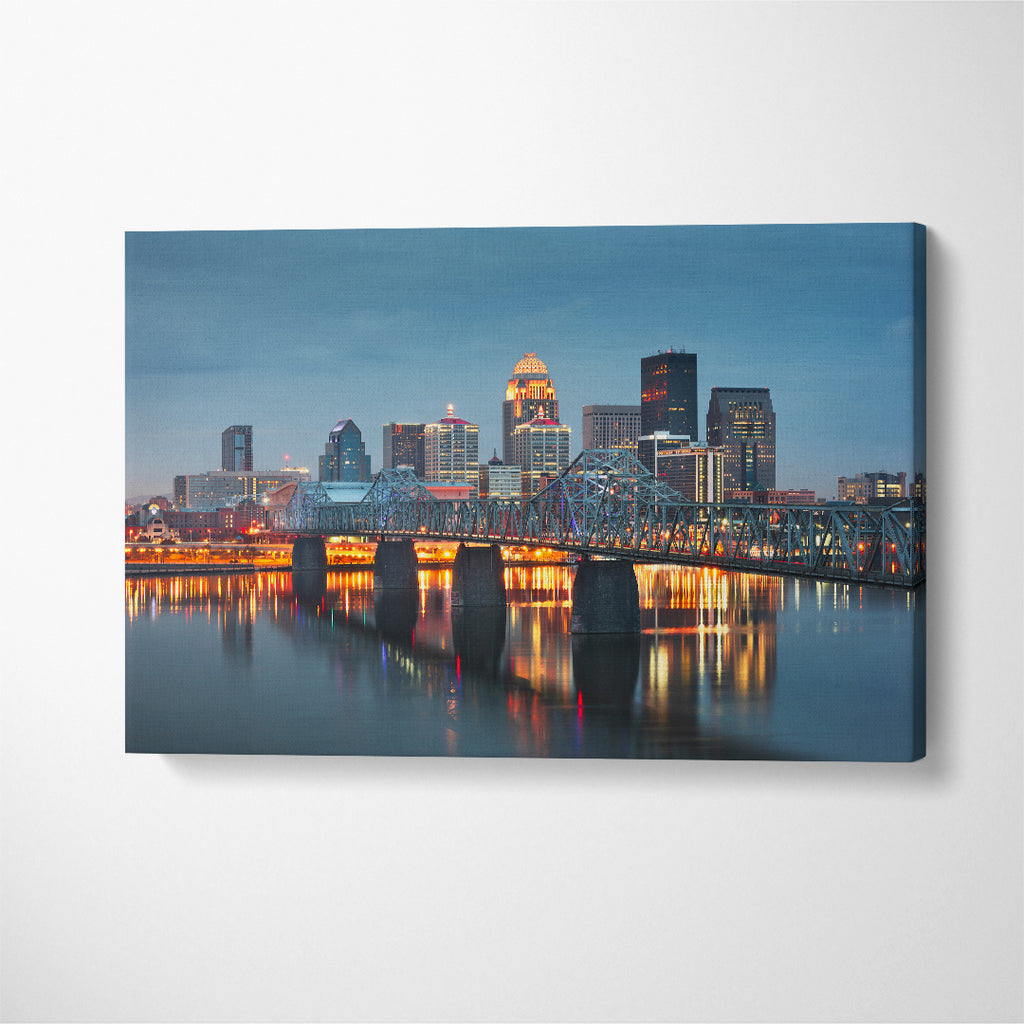 Louisville Skyline Kentucky USA Canvas Print ArtLexy 1 Panel 24"x16" inches 