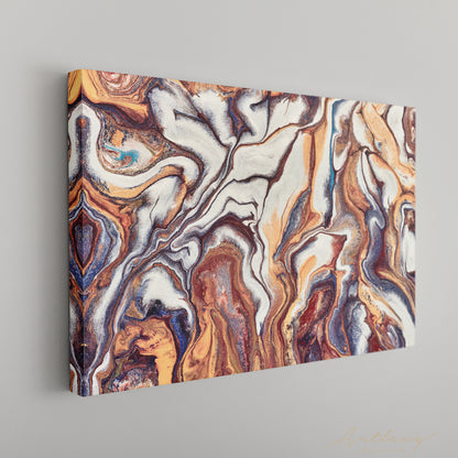 Abstract Brown Fluid Marble Canvas Print ArtLexy   