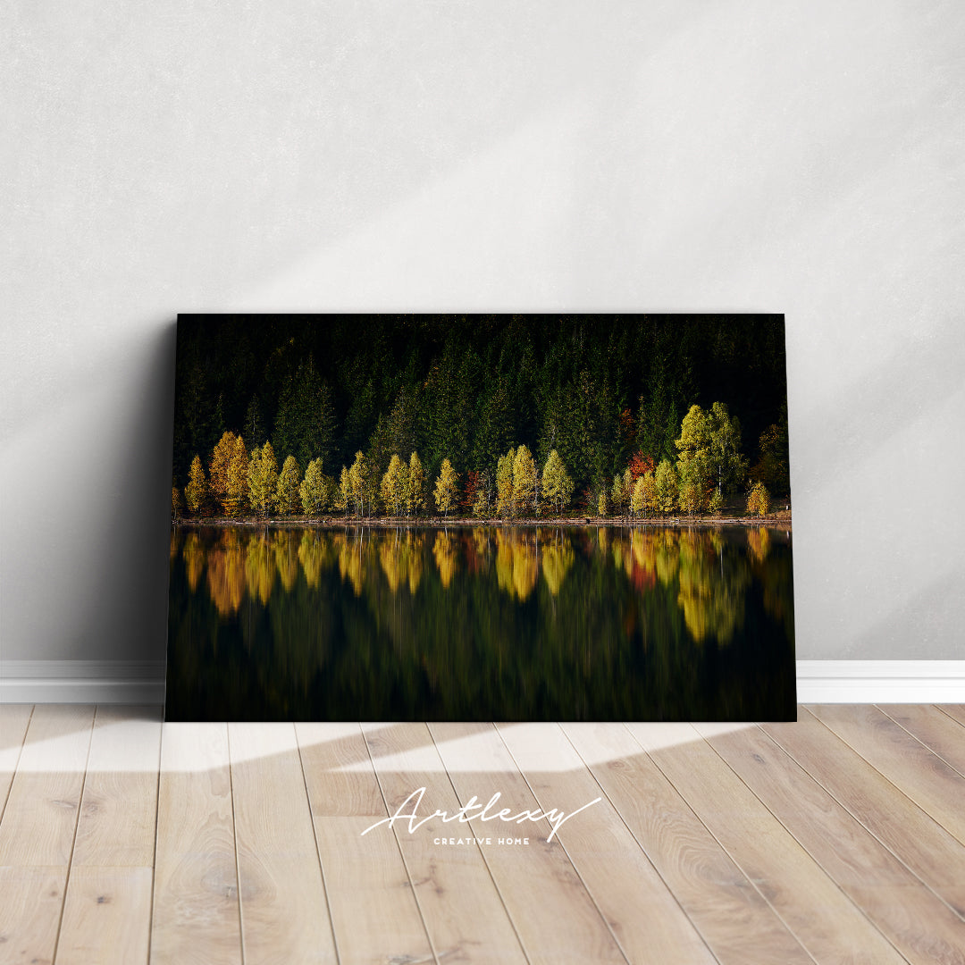 Autumn Landscape Saint Anna Lake Romania Canvas Print ArtLexy   