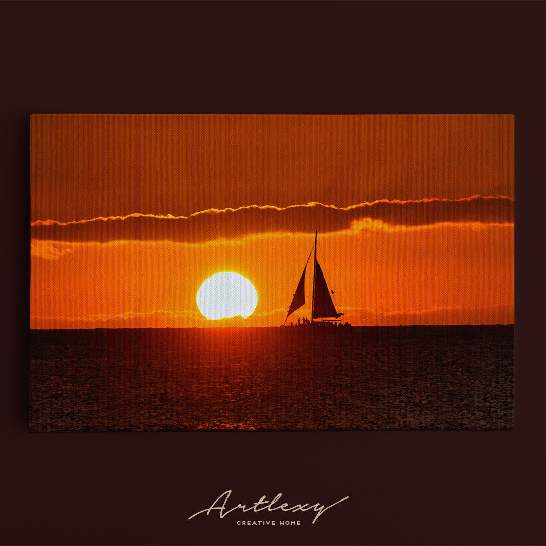 Sailboat at Sunset Canvas Print ArtLexy   