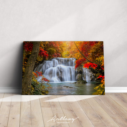 Huai Mae Khamin Cascading Waterfall Thailand Canvas Print ArtLexy   