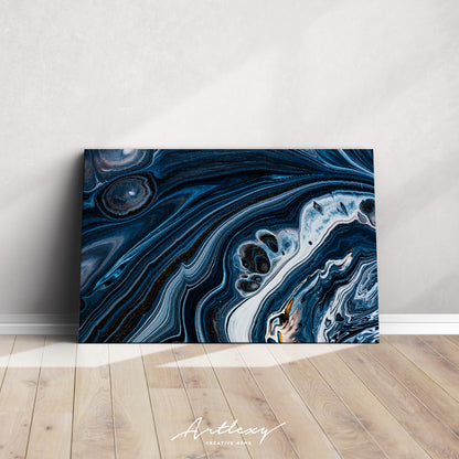 Abstract Blue Fluid Marble Canvas Print ArtLexy   