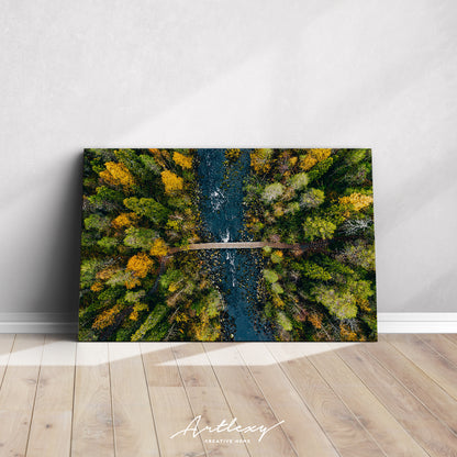 Autumn Forest and River in Oulanka National Park Finland Canvas Print ArtLexy   