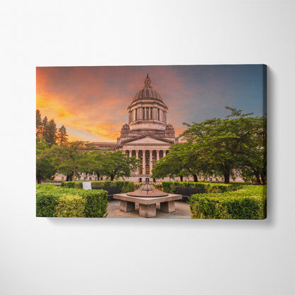 US Capitol Building Olympia Washington Canvas Print ArtLexy 1 Panel 24"x16" inches 