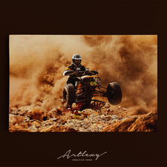 ATV Rider in Cloud of Dust Canvas Print ArtLexy   