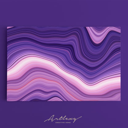 Purple Marble Wavy Pattern Canvas Print ArtLexy   