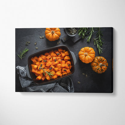 Baked Pumpkin Slices Canvas Print ArtLexy 1 Panel 24"x16" inches 
