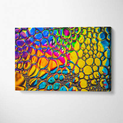 Beautiful Colorful Soap Bubbles Canvas Print ArtLexy 1 Panel 24"x16" inches 