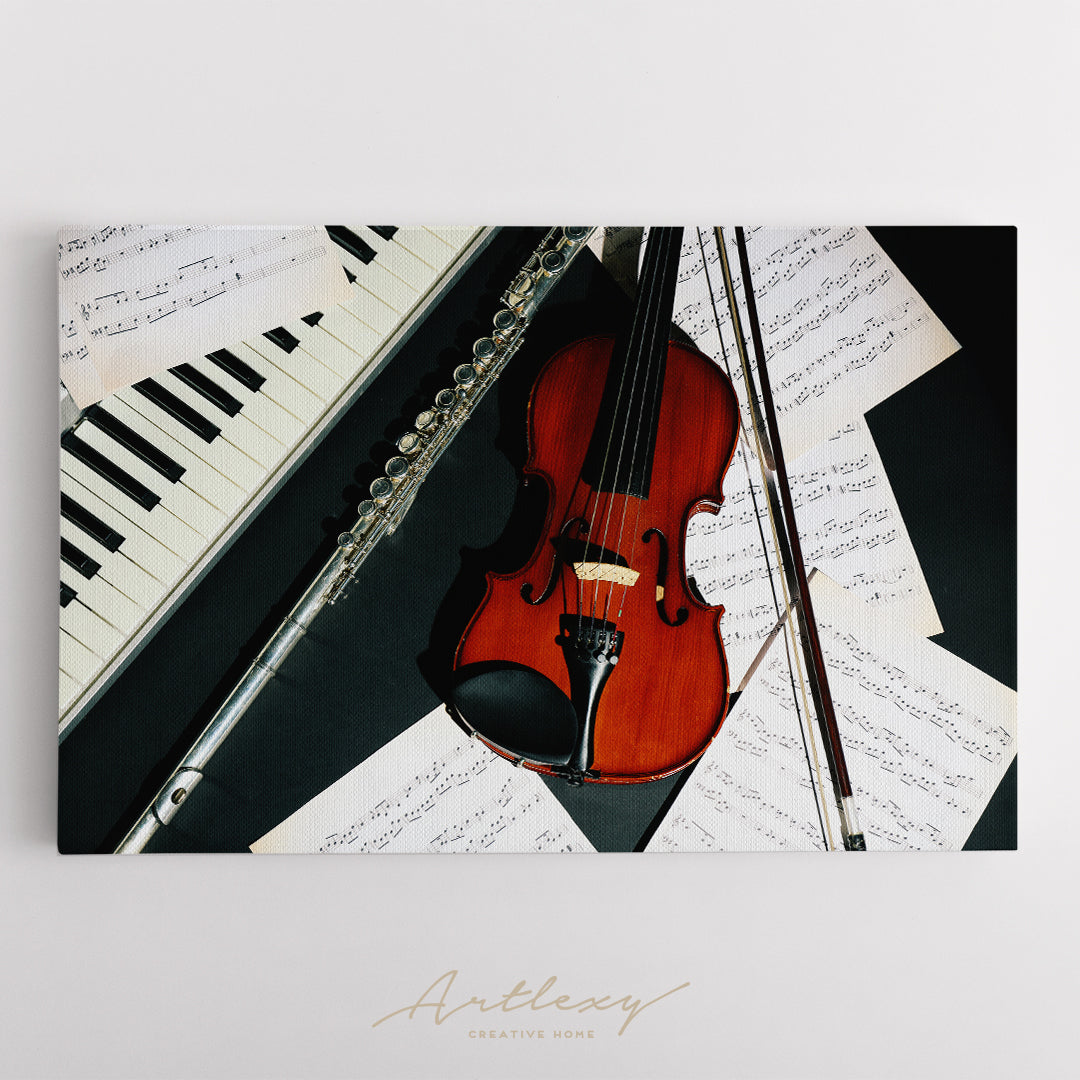 Musical Instruments with Music Notes Canvas Print ArtLexy   