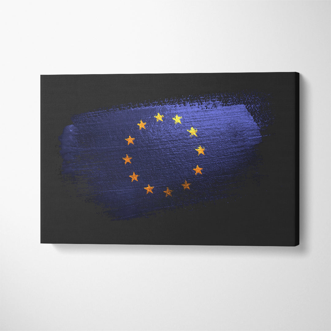 European Flag Canvas Print ArtLexy 1 Panel 24"x16" inches 