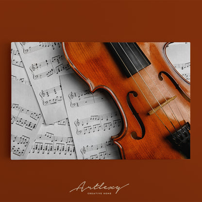 Violin and Music Notes Canvas Print ArtLexy   
