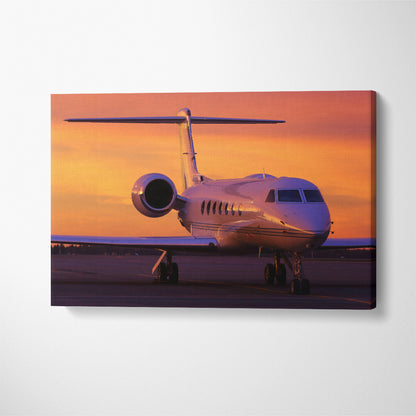 Modern Luxury Private Jet Canvas Print ArtLexy 1 Panel 24"x16" inches 