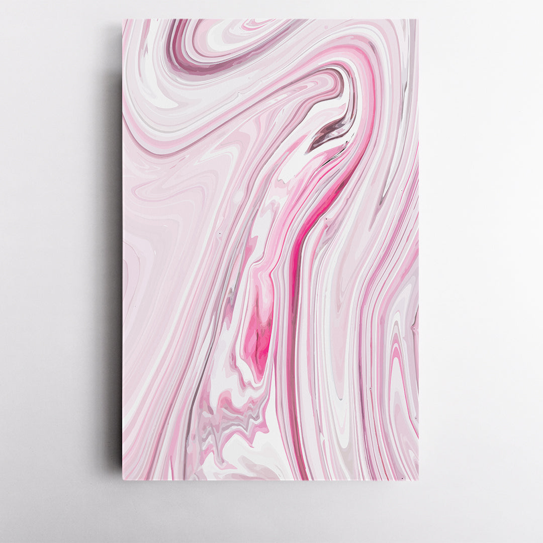 Set of 2 Vertical Modern Pink Marble Waves Canvas Print ArtLexy   