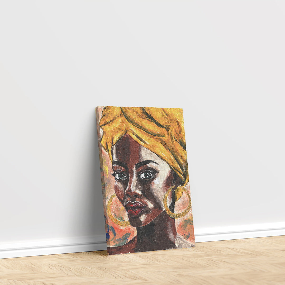 African Woman in Turban Canvas Print ArtLexy   