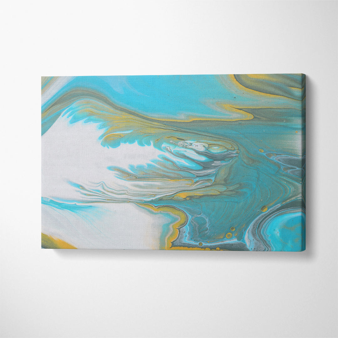Beautiful Abstract Marbleized Effect of Blue Paint Canvas Print ArtLexy 1 Panel 24"x16" inches 
