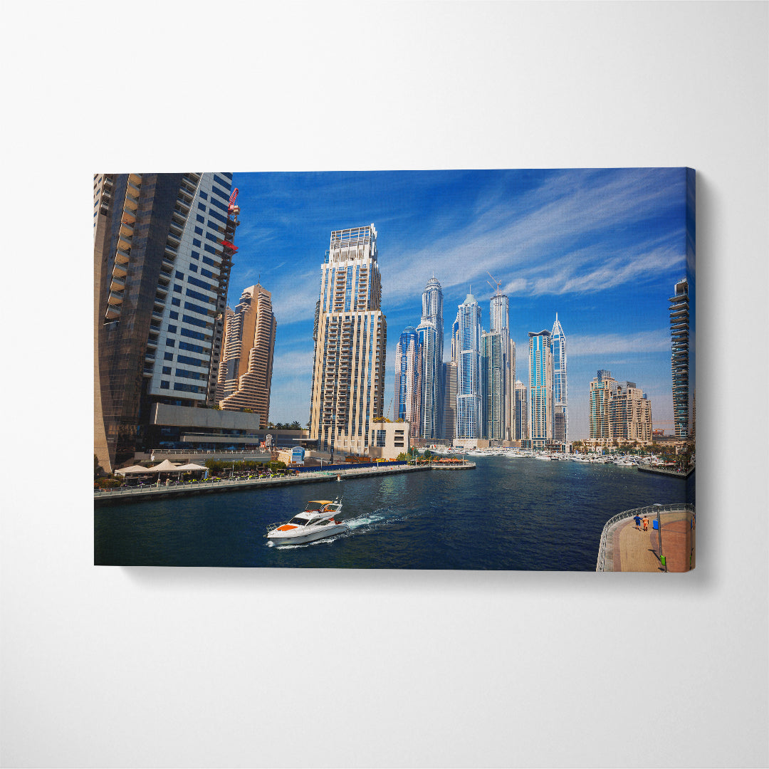 Dubai Marina Skyscrapers Canvas Print ArtLexy 1 Panel 24"x16" inches 