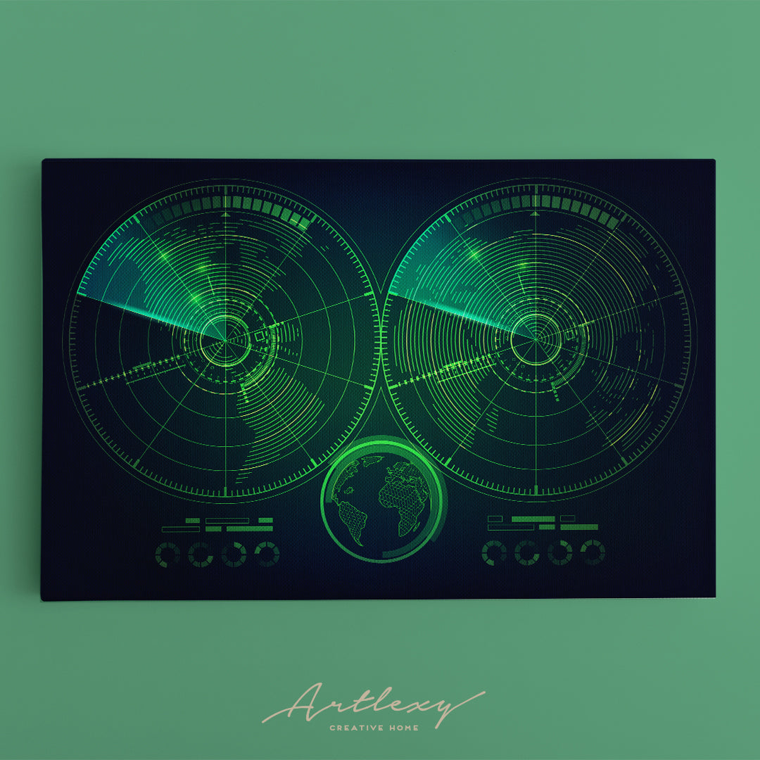 Radar Screen Canvas Print ArtLexy   