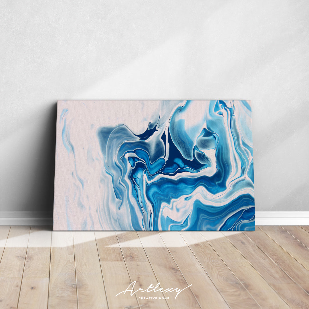 Blue and White Marble Canvas Print ArtLexy   