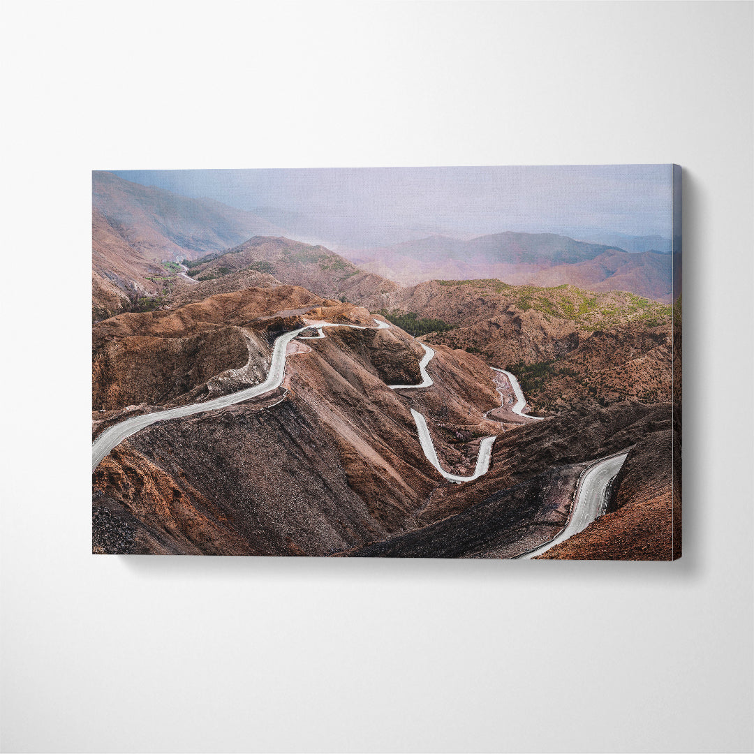Morocco Atlas Mountains Road Canvas Print ArtLexy 1 Panel 24"x16" inches 