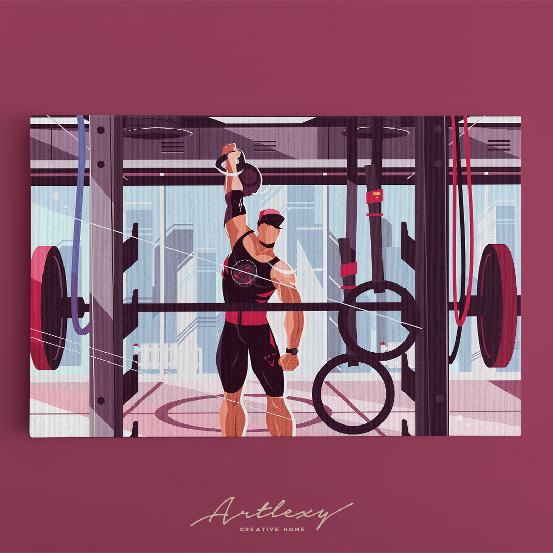 Athlete Training in Gym Canvas Print ArtLexy   