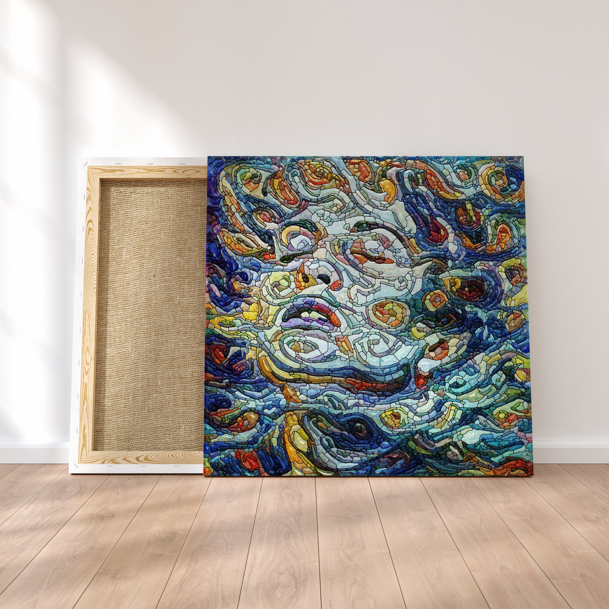 Abstract Vintage Colorful Woman Portrait Canvas Print ArtLexy 1 Panel 12"x12" inches 