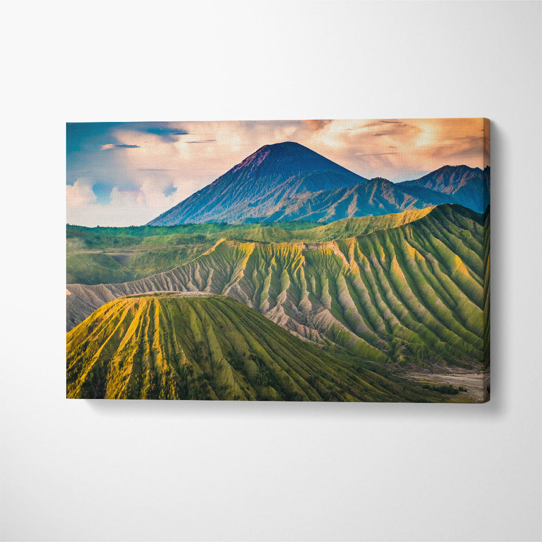 Mountain Landscape Mount Bromo Java Indonesia Canvas Print ArtLexy 1 Panel 24"x16" inches 