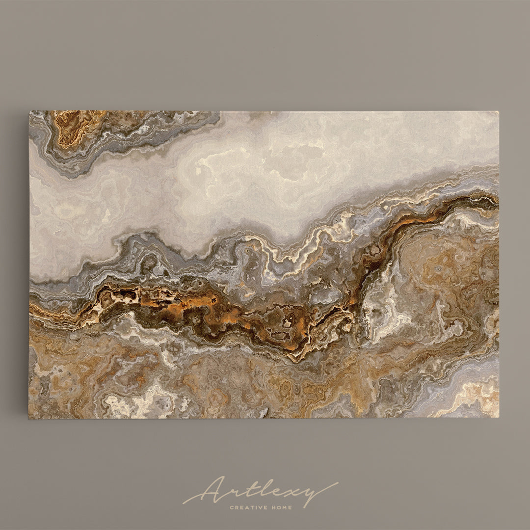 Luxury Curly Marble with Golden Veins Canvas Print ArtLexy   