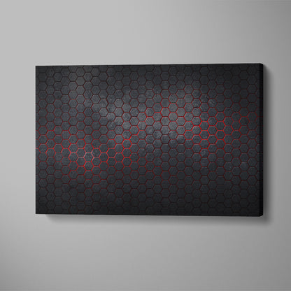 Abstract Graphite Hexagon Canvas Print ArtLexy 1 Panel 24"x16" inches 