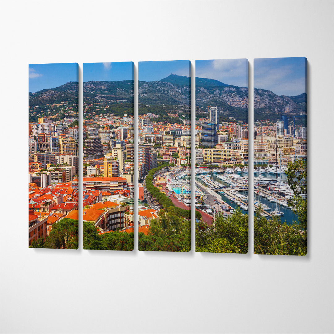 Monte Carlo Monaco Canvas Print ArtLexy 5 Panels 36"x24" inches 