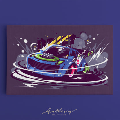 Sport Car Drifting Canvas Print ArtLexy   